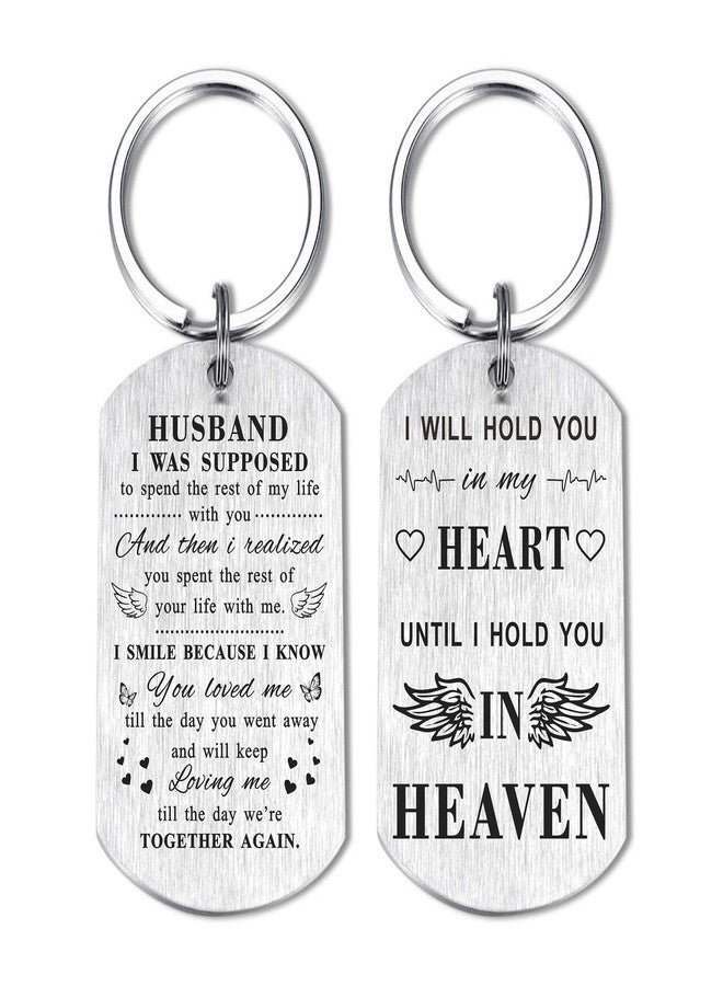 TANWIH Memory Gifts Memorial Keychain Jewelry for Loss of Husband, Loss of Husband Sympathy Gift for Women Wife, Bereavement Remembrance Presents - Image 1